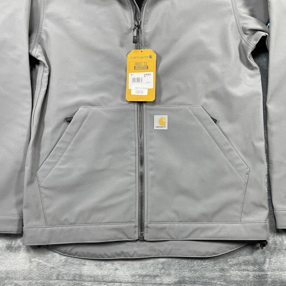 Carhartt Jacket Mens Medium (M) Gray Rain Defender Softshell Relaxed Fit OJ6438M